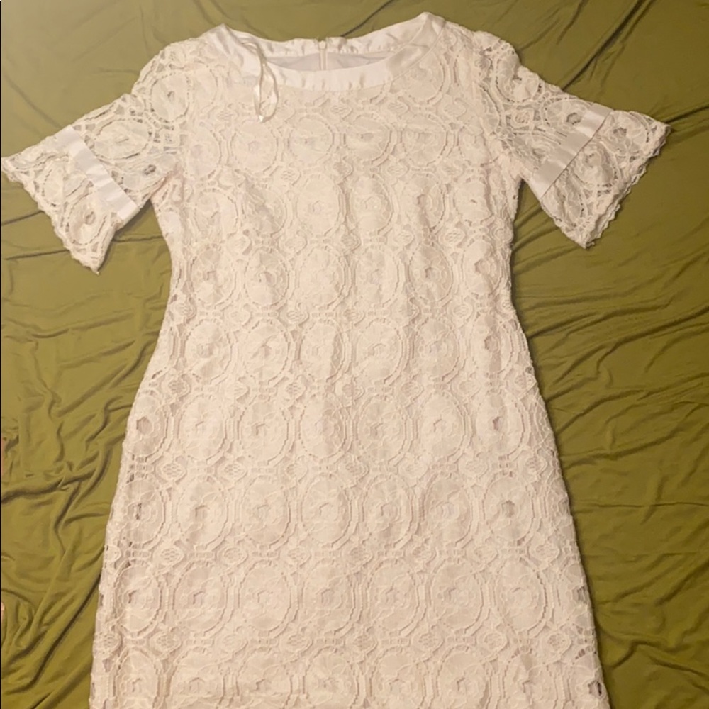 White Lace Mini Dress